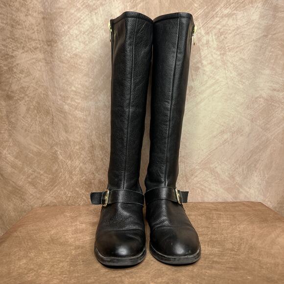 Circus by Sam Edelman Randi Knee High Black Leather Riding Boots Women's 8.5 Y2K - Picture 3 of 13